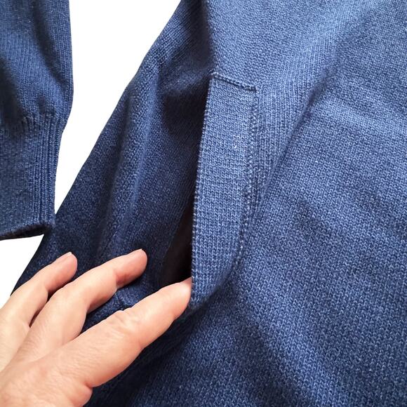 Banana Republic Full Zip Cardigan Knit sweater Men Sz XL Royal Blue Grandpacore - Picture 8 of 16